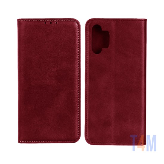 Capa FLip de Couro com Bolso Interno para Samsung Galaxy A13 5g Vermelho