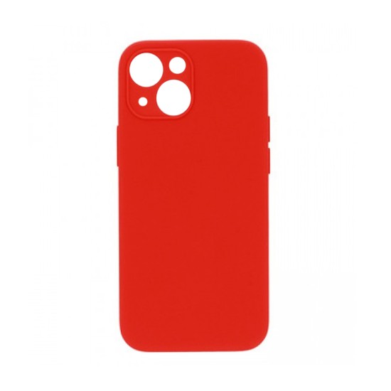 Capa de Silicone com Moldura de Câmera para Apple iPhone 14 Plus Vermelho