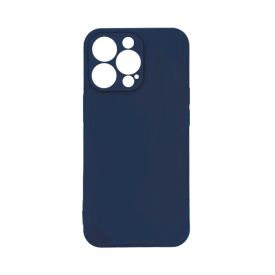 Silicone Case with Camera Shield for Apple iPhone 15 Pro Max Blue