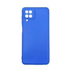 Capa de Silicone Macio com Moldura de Câmera para Samsung Galaxy A12 Azul Capa de Silicone Macio com Moldura de Câmera para Samsung Galaxy A12 Azul