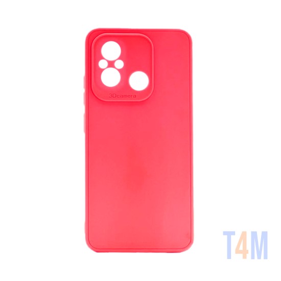 Funda de Silicona con Marco de Cámara para Xiaomi Redmi 12c Rojo