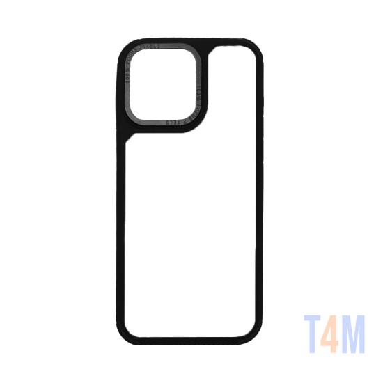 Capa Duro Transparente Para Apple iPhone 15 Preto