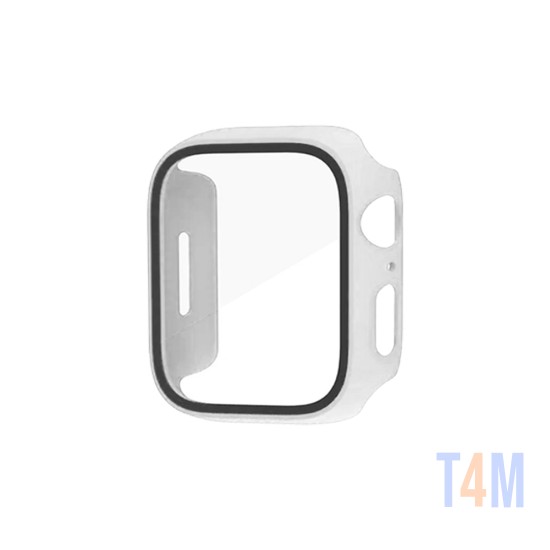 Capa+Vidro Temperado para Apple iwatch Série 45mm Branco