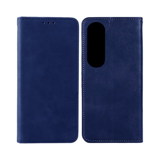 Leather Flip Cover with Internal Pocket For Oppo A60 Blue