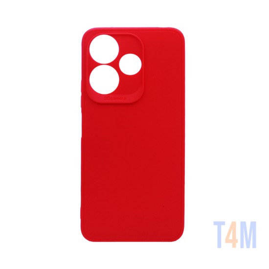 Soft Silicone Case with Camera Shield for Xiaomi Redmi 13 4G Red