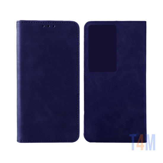 Funda Abatible de Cuero con Bolsillo Interno para Oppo A79 5G Azul