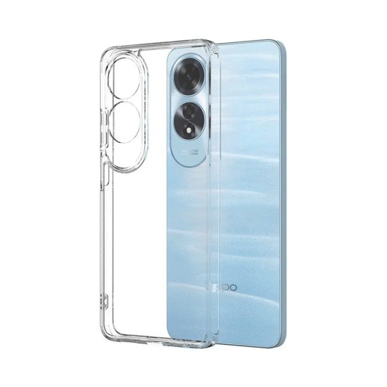 Soft Silicone Case with Camera Shield for Oppo A60 4G Transparent