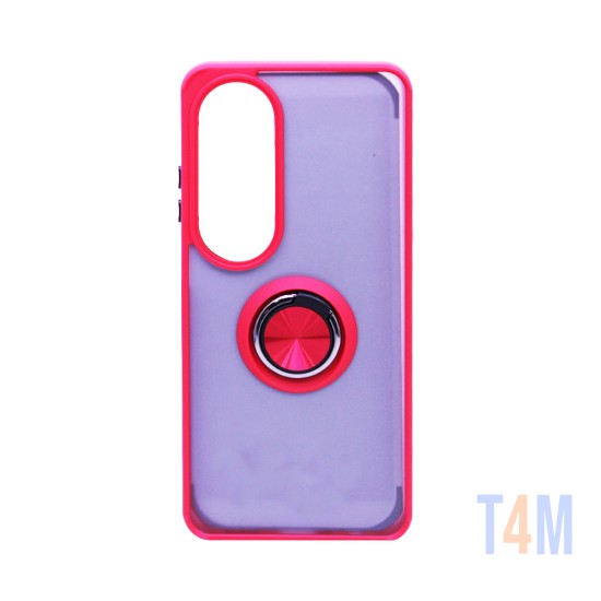 Capa com Anel de Suporte para Oppo A60 Vermelho Fumado