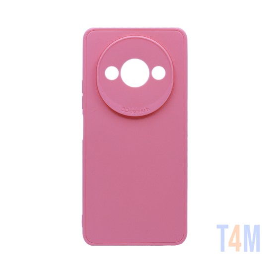 Capa de Silicone Macio com Moldura de Câmera para Xiaomi Redmi A3 Rosa