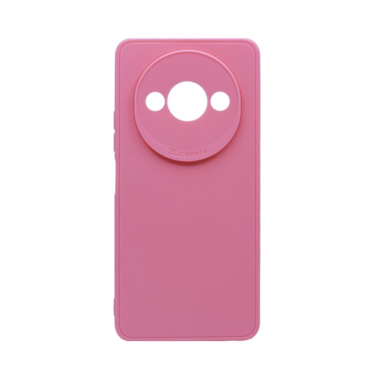 Soft Silicone Case with Camera Shield for Xiaomi Redmi A3 Pink