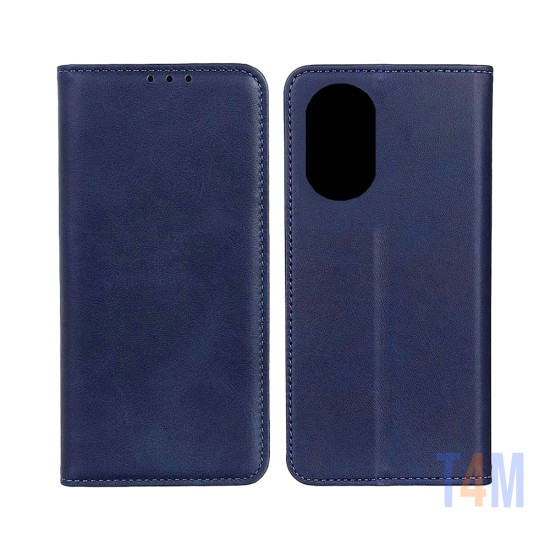 Funda Abatible de Cuero con Bolsillo Interno para Oppo A98 5G Azul