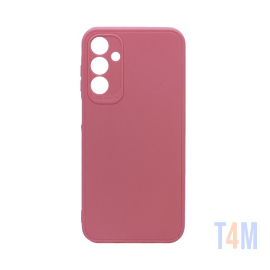 Funda de silicona suave con Marco de Cámara para Samsung Galaxy A15 Rosa