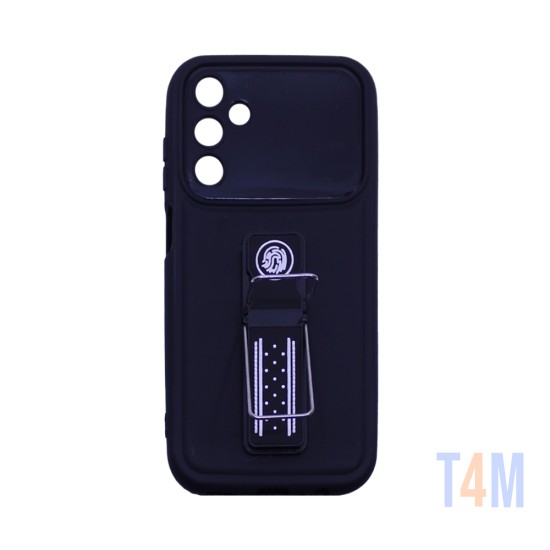 Capa Silicone com suporte para Samsung Galaxy A15 Preto