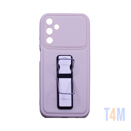 Capa Silicone com suporte para Samsung Galaxy A15 Creme