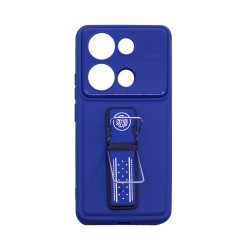 Capa Silicone com suporte para Xiaomi Redmi Note 13 Pro 4G/Poco M6 Pro 4G Azul Capa Silicone com suporte para Xiaomi Redmi Note 13 Pro 4G/Poco M6 Pro 4G Azul