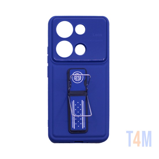 Sillicone Case with Support for Xiaomi Redmi Note 13 Pro 4G/Poco M6 Pro 4G Blue