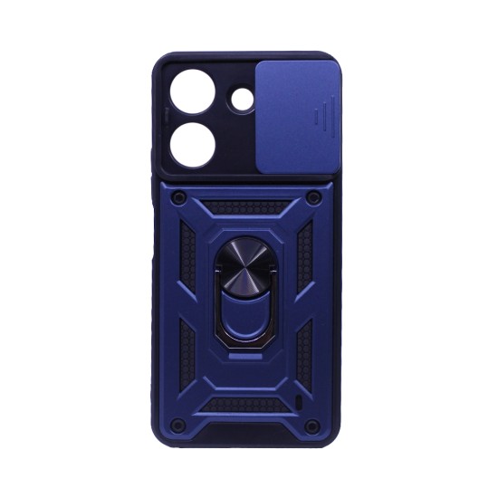 Designer Hard Case with Support and Camera Protection for Xiaomi Redmi 13C/Poco C65 Blue