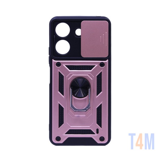 Designer Hard Case with Support and Camera Protection for Xiaomi Redmi 13C/Poco C65 Rose Gold