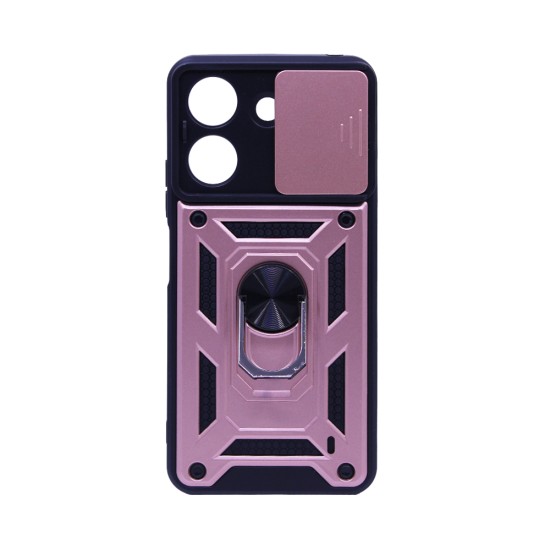 Designer Hard Case with Support and Camera Protection for Xiaomi Redmi 13C/Poco C65 Rose Gold