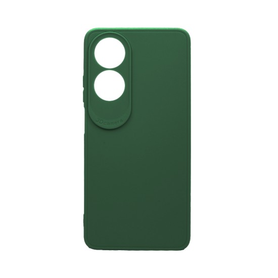 Soft Silicone Case with Camera Shield for Oppo A60 4G Dark Green