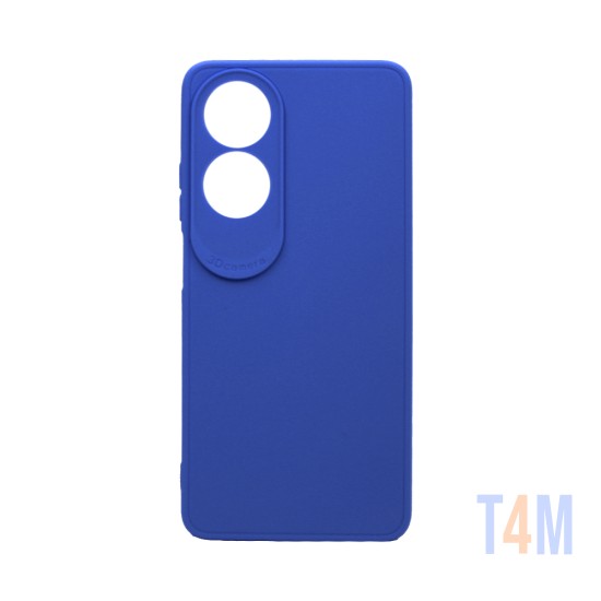 Capa de Silicone Macio com Moldura de Câmera para Oppo A60 4G Azul Escuro