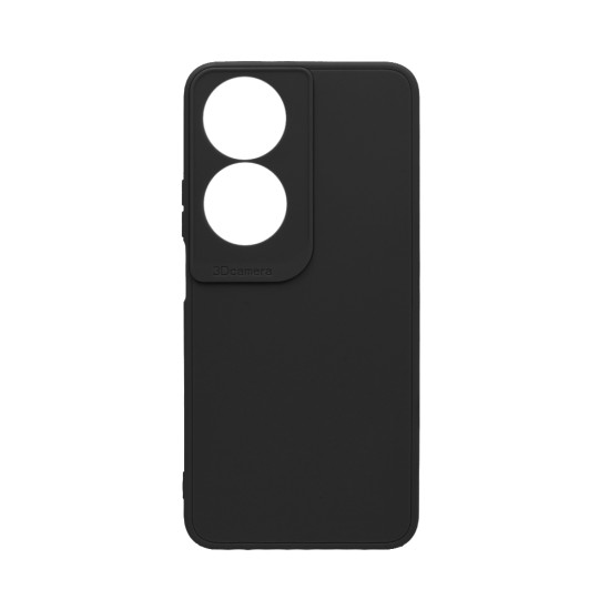 Soft Silicone Case with Camera Shield for Huawei Honor 90 Smart/Honor X7B Black