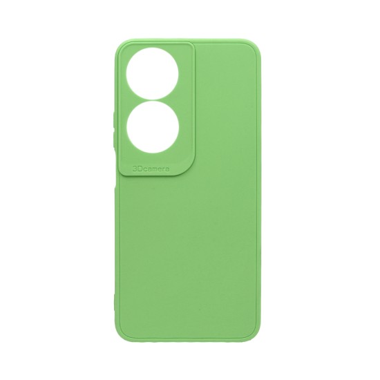 Soft Silicone Case with Camera Shield for Huawei Honor 90 Smart/Honor X7B Parrot Green