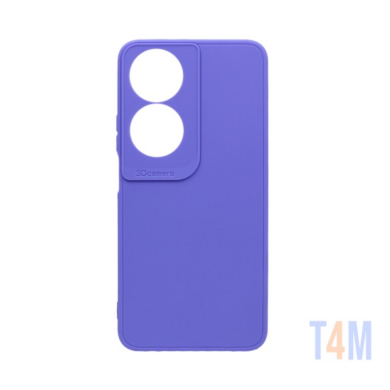 Soft Silicone Case with Camera Shield for Huawei Honor 90 Smart/Honor X7B Purple