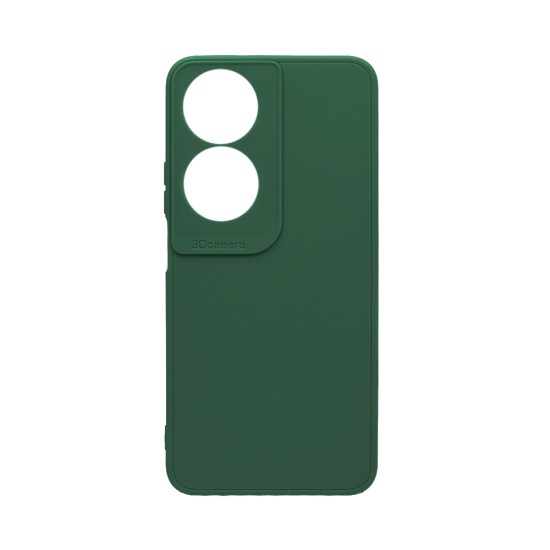 Soft Silicone Case with Camera Shield for Huawei Honor 90 Smart/Honor X7B Dark Green