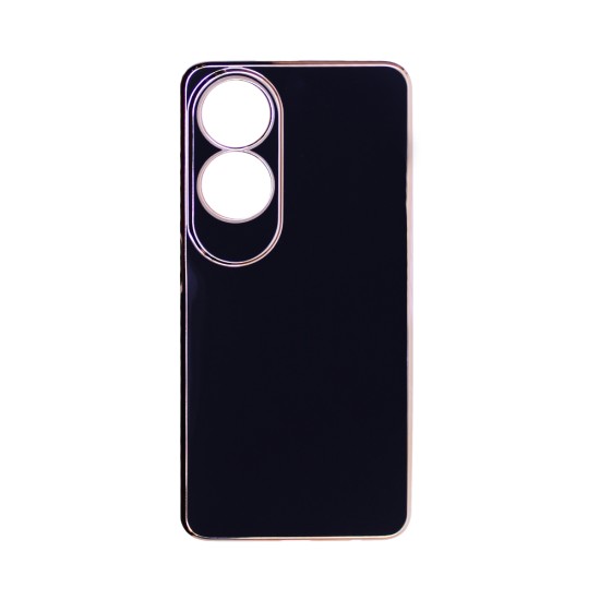 Designer Silicone Case with Camera shield for Oppo A60 Black