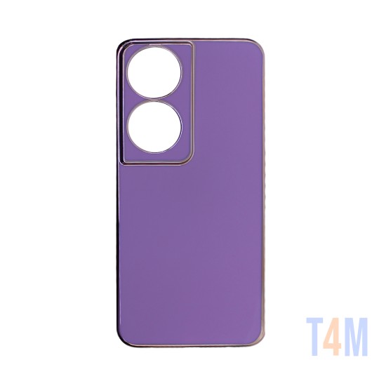 Funda de Silicona Diseño con Marco de Cámara para Huawei Honor 90 Smart Púrpura