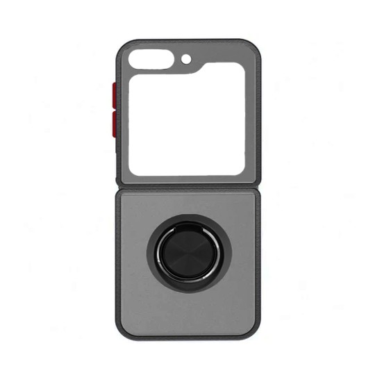 Case with Support Ring for Samsung Galaxy Z Flip 6 Smoked Black