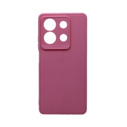 Capa de Silicone Macio com Moldura de Câmera para Xiaomi Redmi Note 13 Pro 5G Rosa