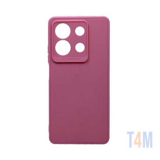 Capa de Silicone Macio com Moldura de Câmera para Xiaomi Redmi Note 13 5G Rosa