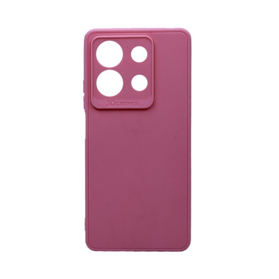 Soft Silicone Case with Camera Shield for Xiaomi Redmi Note 13 5G Pink