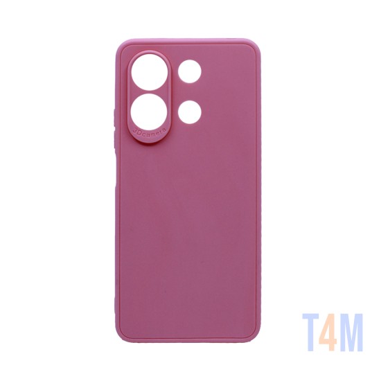 Capa de Silicone Macio com Moldura de Câmera para Xiaomi Redmi Note 13 4G Rosa