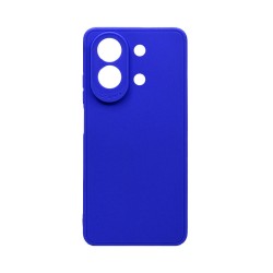 Capa de Silicone Macio com Moldura de Câmera para Xiaomi Redmi Note 13 4G Azul Escuro