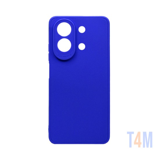 Funda de silicona suave con Marco de Cámara para Xiaomi Redmi Note 13 4G Azul Oscuro