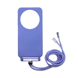 Capa de Silicone com Cordão para Xiaomi Redmi A3 Roxo