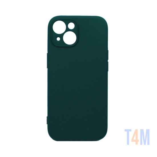 Capa de Silicone com Moldura de Câmera para Apple iPhone 14 Verde Escuro