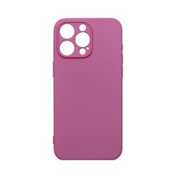 Capa de Silicone com Moldura de Câmera para Apple iPhone 15 Pro Max Rosa