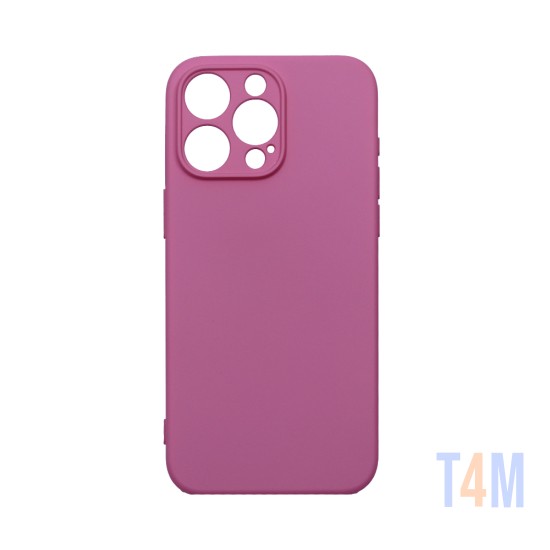 Funda de Silicona con Marco de Cámara para Apple iPhone 15 Pro Max Rosa