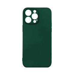 Capa de Silicone com Moldura de Câmera para Apple iPhone 15 Pro Max Verde Escuro