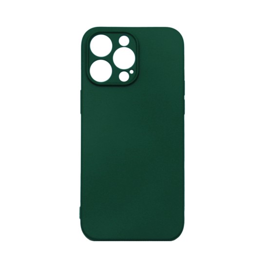 Silicone Case with Camera Shield for Apple iPhone 15 Pro Dark Green