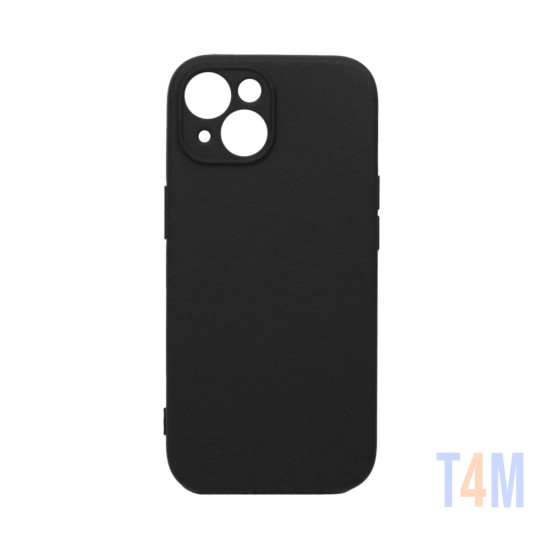 Funda de Silicona con Marco de Cámara para Apple iPhone 15 Negro