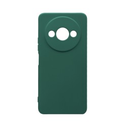 Capa de Silicone com Moldura de Câmera para Xiaomi Redmi A3 Verde Escuro