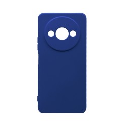 Capa de Silicone com Moldura de Câmera para Xiaomi Redmi A3 Azul Escuro