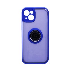 Capa com Anel de Suporte para Apple iPhone 13 Azul Fumado