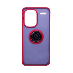 Capa com Anel de Suporte para Xiaomi Redmi Note 13 Pro Plus 5G Vermelho Fumado