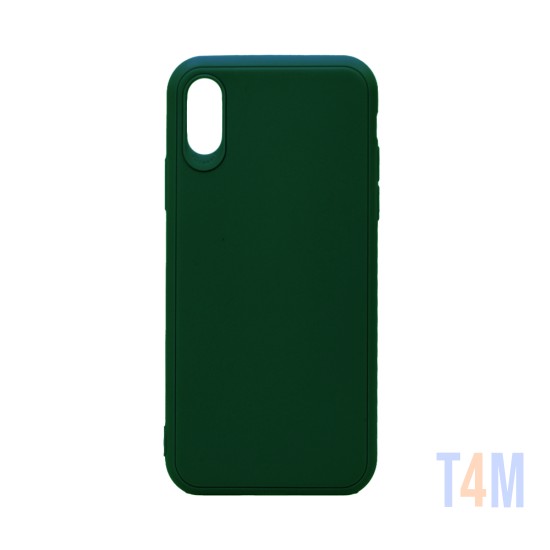 Capa de Silicone para Apple iPhone X/XS Verde Escuro